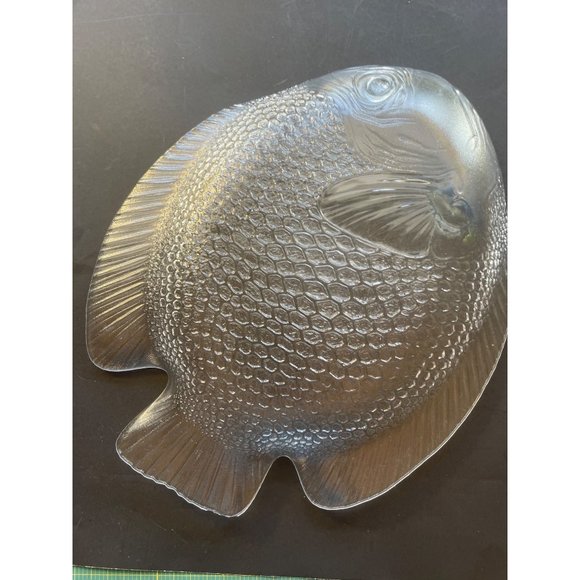 Glass Fish Platter Large 15" x 12.5" Vintage Arcoroc France Serving Dish - Picture 10 of 11